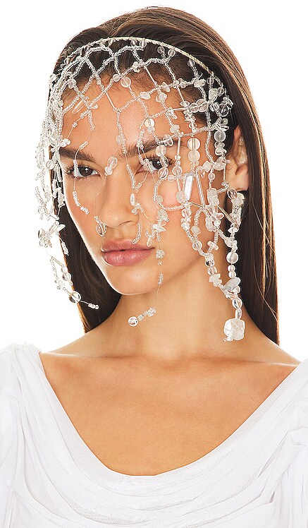 Undone Clear Quartz And Glass Beads Headpiece Di Petsa