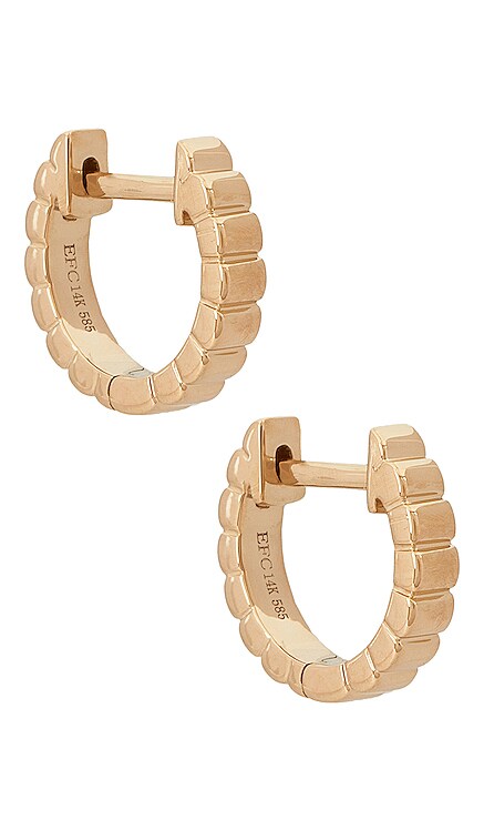 Gold Fluted Mini Huggie Earring EF COLLECTION