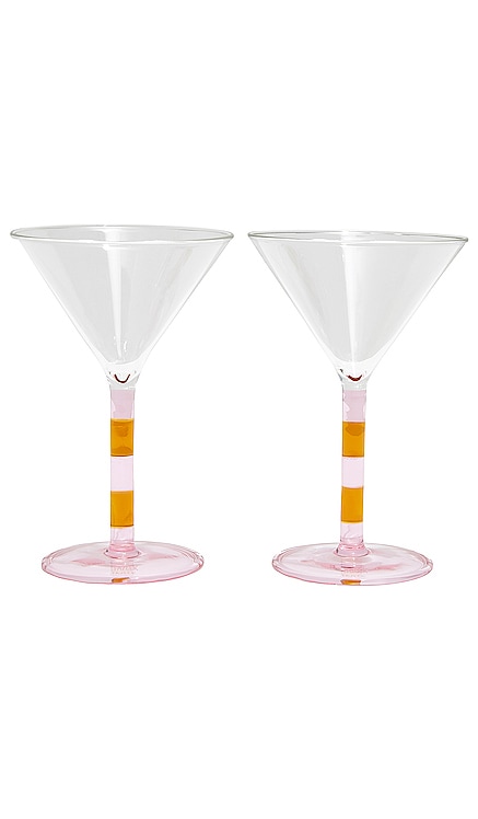 Striped Martini Glasses Set Of 2 Fazeek
