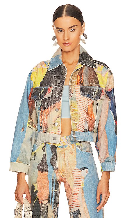 Poster Print Denim Jacket FIORUCCI