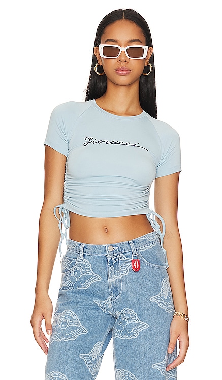 T-SHIRT RUCHED EDGE SQUIGGLE LOGO FIORUCCI