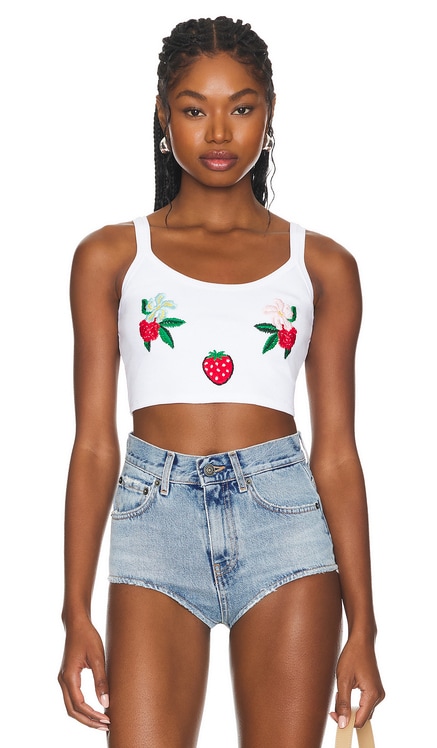 Embroidered Cropped Tank Top FIORUCCI