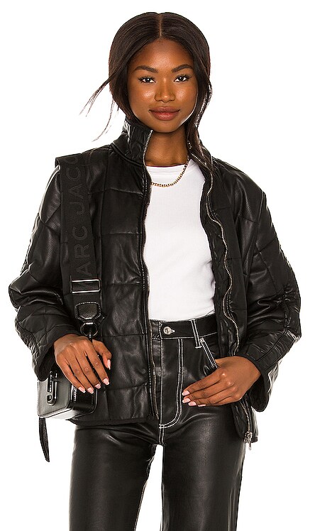 Dolman Quilted Vegan Leather Jacket Free People