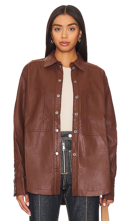 Easy Rider Faux Leather Shacket Free People