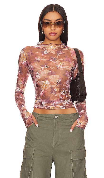 x Intimately FP Lady Lux Tee In Fallen Rose Combo Free People