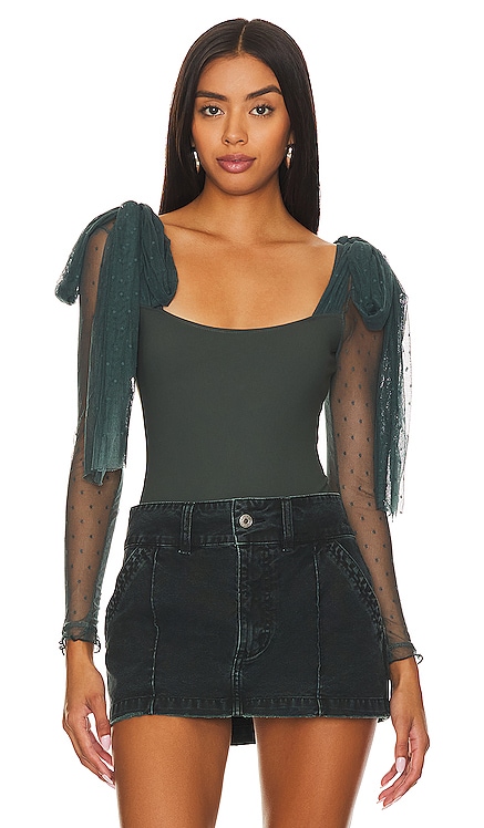 x Intimately FP Tongue Tied Bodysuit In Green Gables Free People