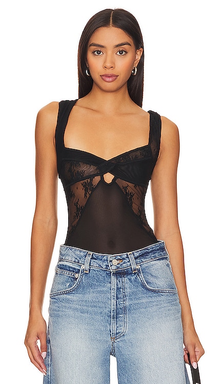 x Intimately FP Sheer Things Bodysuit In Black Free People
