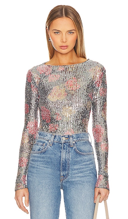 x Intimately FP Printed Gold Rush Long Sleeve In Midnight Combo Free People