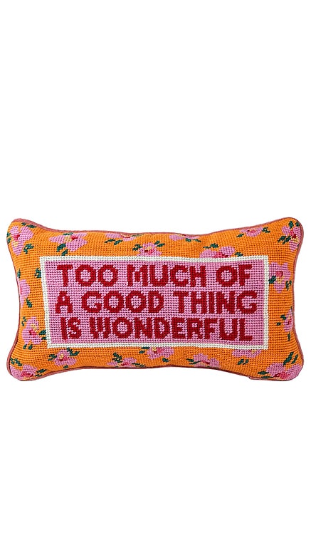 TRAVESSEIRO BORDADO TOO MUCH OF A GOOD THING NEEDLEPOINT PILLOW Furbish Studio