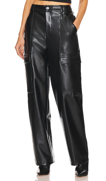 Waterbased Faux Leather Cargo Pant Helsa
