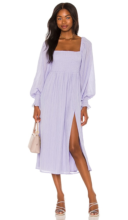 lavender dress with sleeves