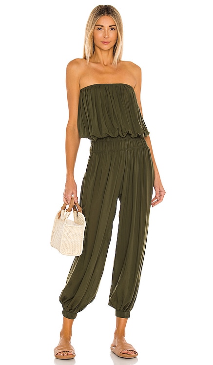 Seychelle Solid Strapless Pleated Jumpsuit Indah $172 