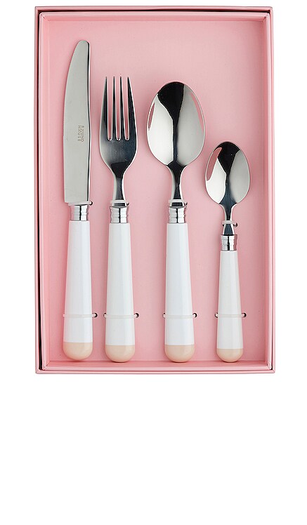 WHITE DIPPED 16 PIECE CUTLERY SET カトラリーセット In The Roundhouse