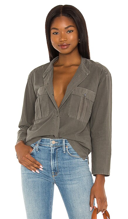 Cropped Linen Military Shirt James Perse $123 