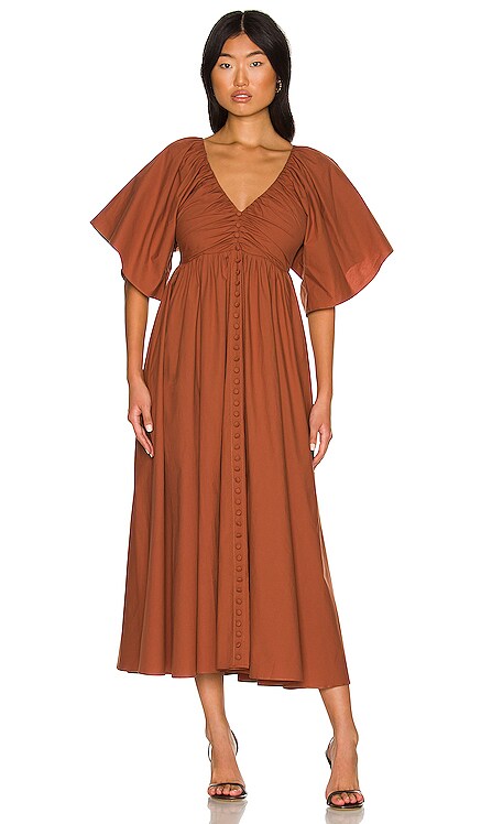 long rust colored dress