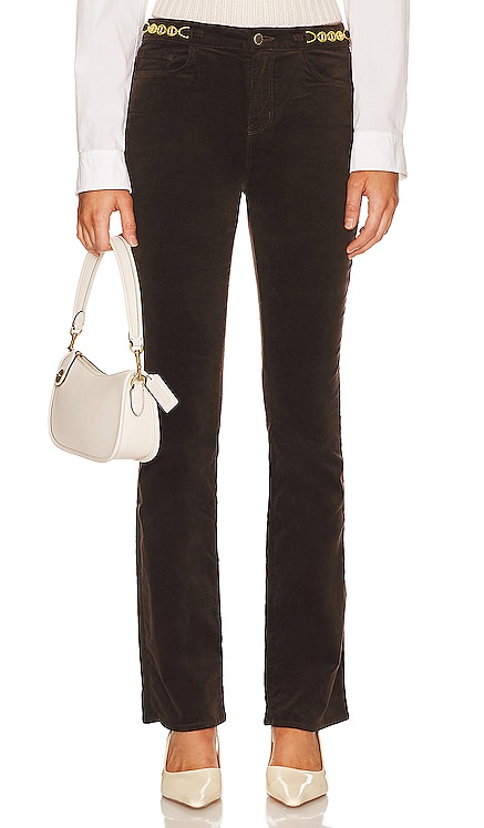 Stevie Straight Gold Chain Pant L'AGENCE