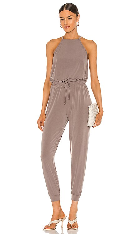 taupe halter jumpsuit