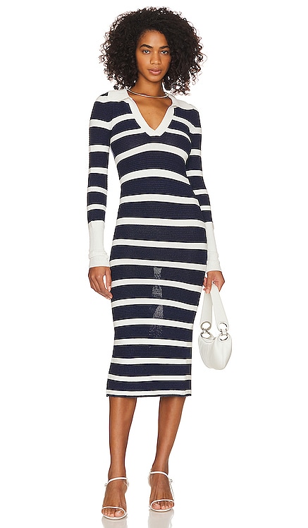 Arlie Striped Midi Knit Dress L'Academie