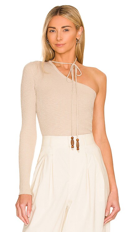 Terie Cropped One Shoulder Sweater L'Academie $178 