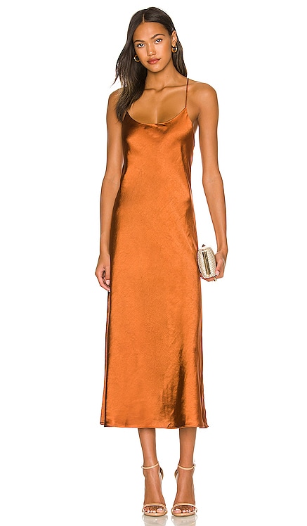 long rust colored dress