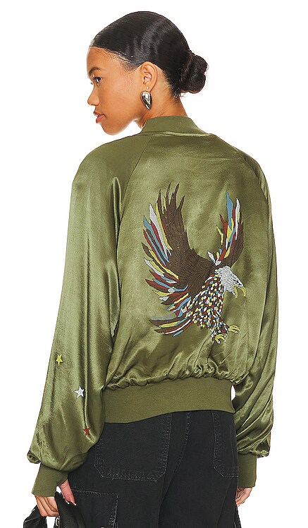 Mckay Vintage Eagle Bomber Jacket Lauren Moshi