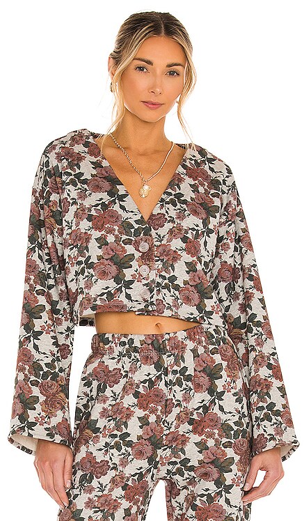 Button Front Sweatshirt Lovers + Friends $158 NEW