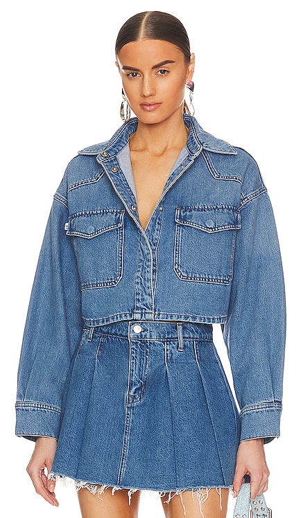 Micah Cropped Denim Shacket Lovers and Friends
