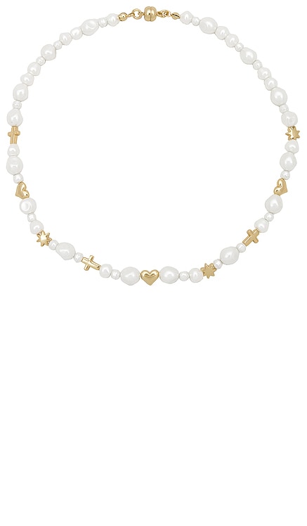 The Etoile Pearl Stud Necklace Luv AJ