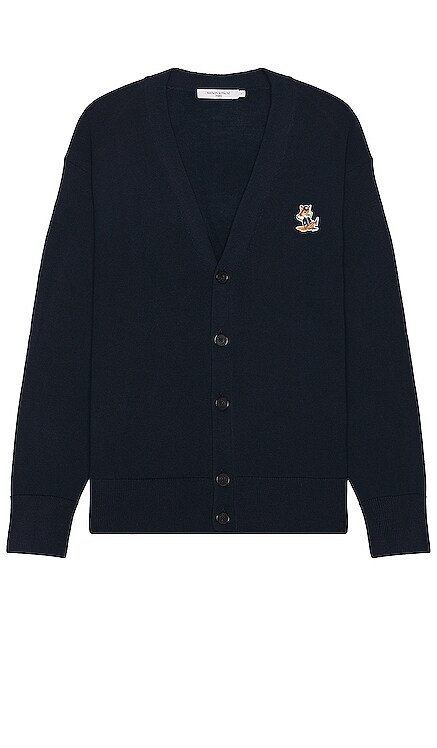 Dressed Fox Patch Relaxed Cardigan Maison Kitsune