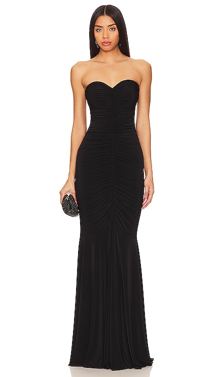 Strapless Shirred Front Fishtail Gown Norma Kamali