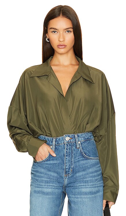 Oversized Boyfriend Shirt Bodysuit Norma Kamali