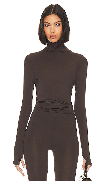 Slim Fit Long Sleeve Turtle Top Norma Kamali