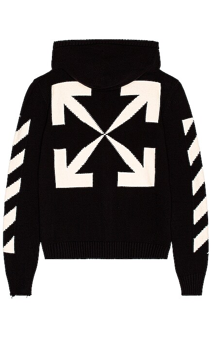 Diag Knit Zip Hoodie OFF-WHITE $805 NEW