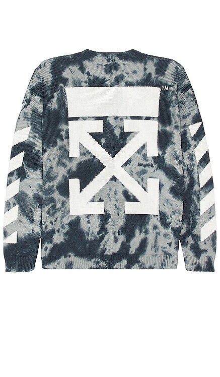 Diagonal Arrow Tie Dye Knit Crewneck OFF-WHITE
