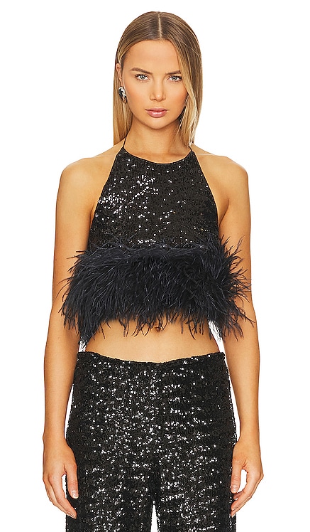 TOP DOS-NU PAILLETTES PLUMAGE Oseree