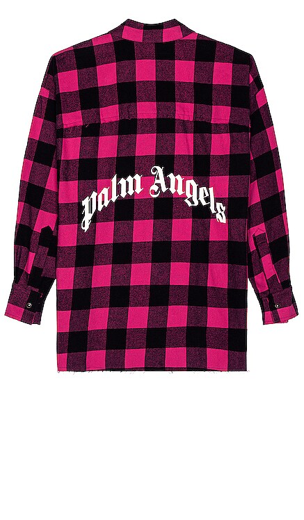 Curved Logo Flannel Overshirt Palm Angels $770 