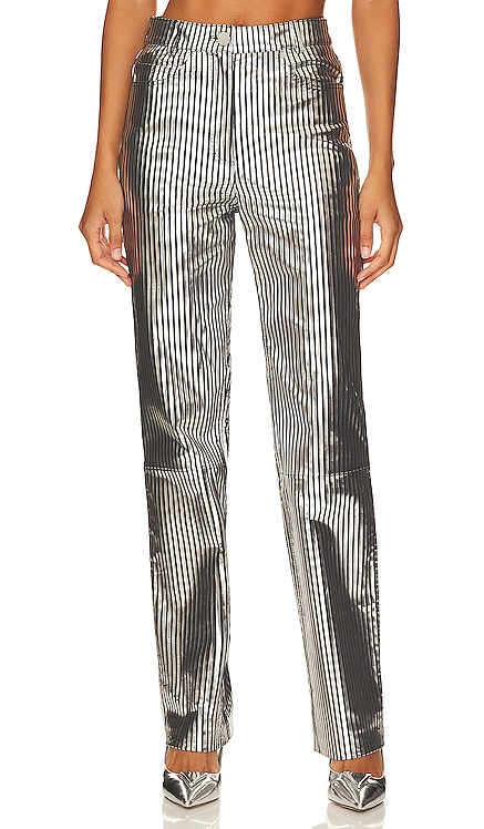 Striped Leather Pants REMAIN