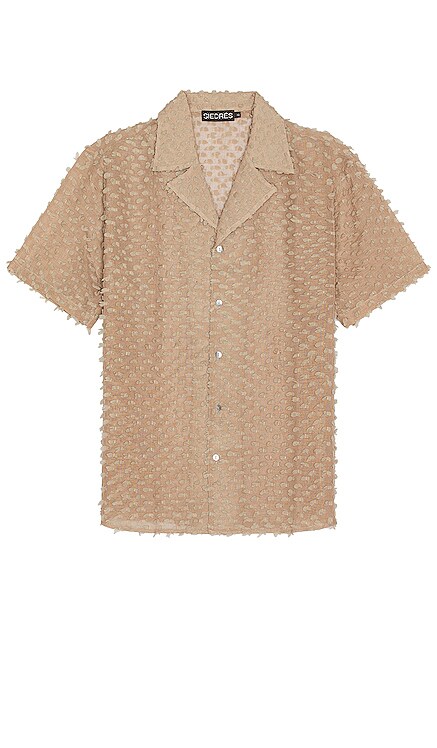Resort Collar Short Sleeve Linen Shirt SIEDRES