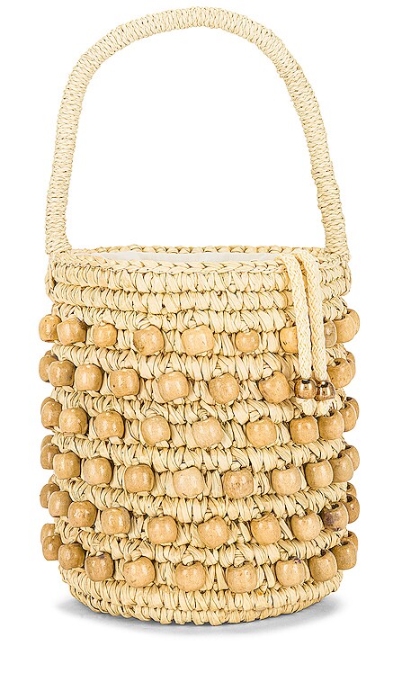 Wood Beaded Mini Bucket Bag SENSI STUDIO $234 