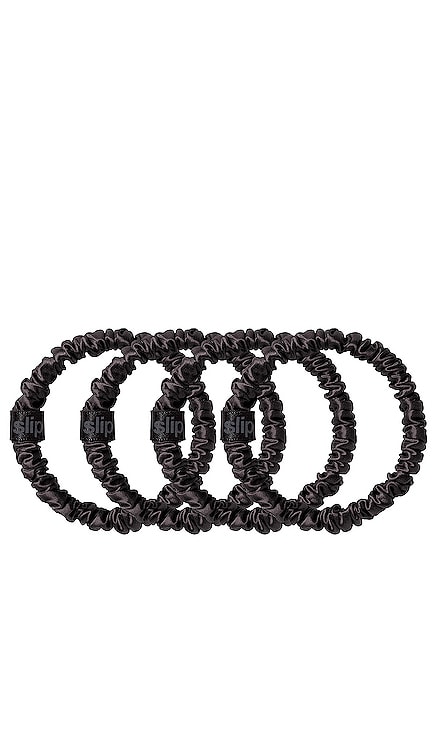 Skinny Scrunchies 4 Pack In Black slip