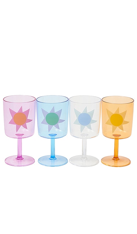 Poolside Wine Glass Set of 4 Sunnylife
