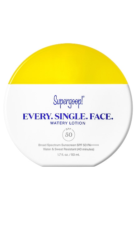 LOTION AQUEUSE SPF 50 EVERY. SINGLE. FACE. WATERY LOTION SPF 50 Supergoop!