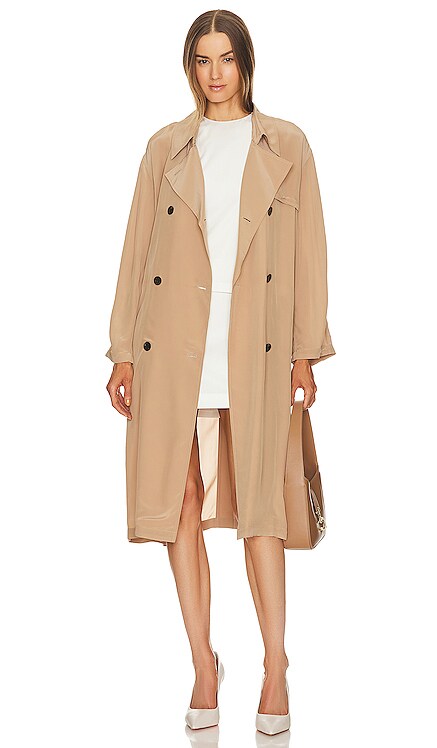 Airy Double Breasted Trench Coat Theory
