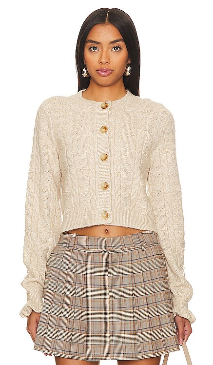 Palmira Cropped Cable Cardigan Tularosa