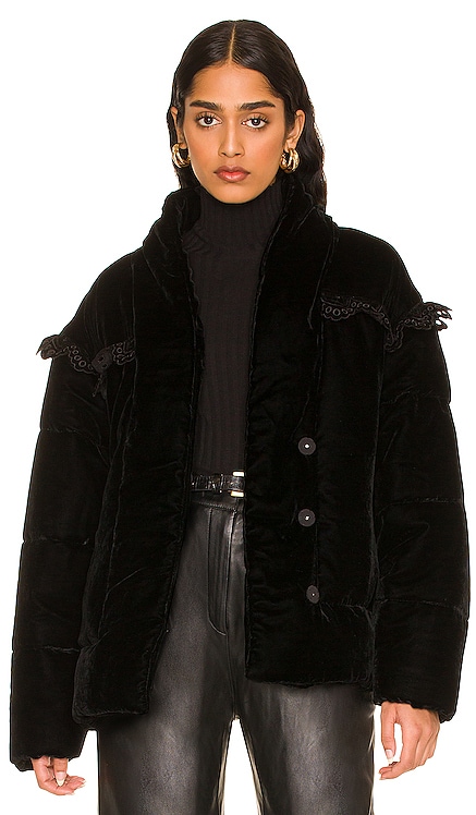 Juliet Velvet Puffer Coat Tularosa $378 