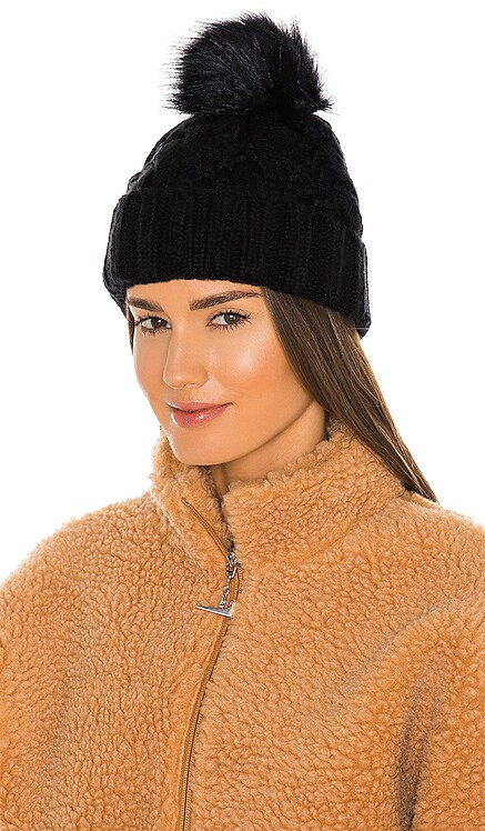 Knit Cable Beanie with Faux Fur Pom UGG $55 