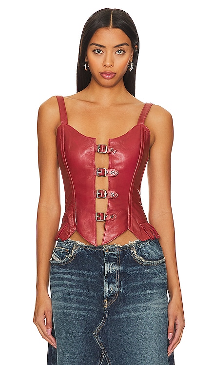 Finish Line Corset Top Understated Leather