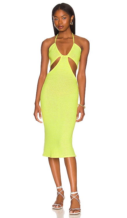 Cut Out Halter Midi Dress Victor Glemaud
