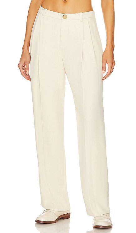 Drop Waist Pleated Crepe Trouser Vince