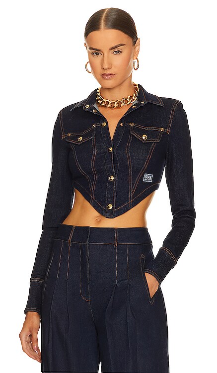 Cropped Denim Top Versace Jeans Couture